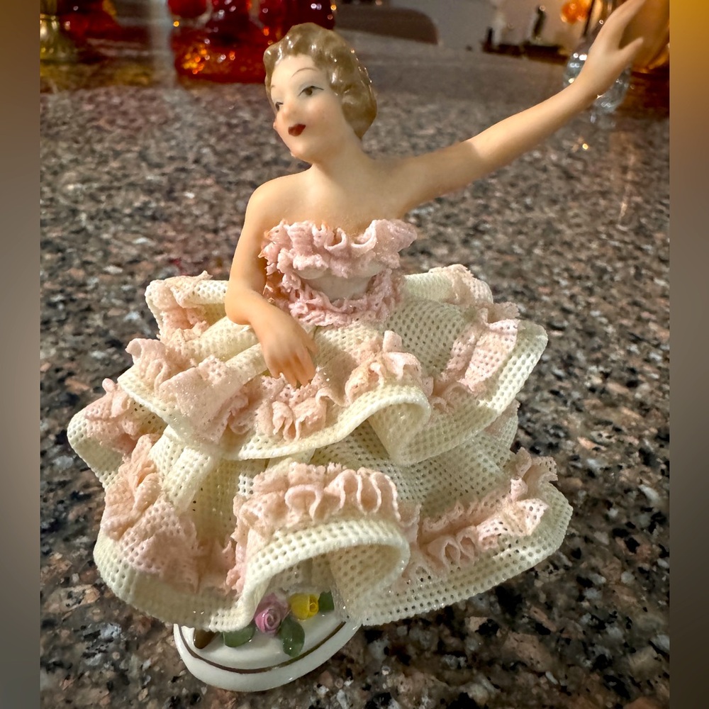 Sold Dresden Doll - Rare - Turn of the Century "Crown N" Ballerina 4" Germany